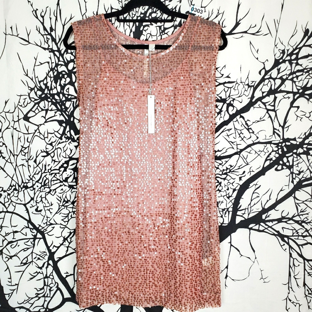 LC Lauren Conrad Rose Gold Sequin Mini Dress
